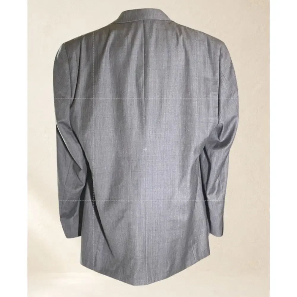 Perry Ellis Portfolio Mens 44L Gray 100% Wool Blazer Sport Coat NWT Wedding